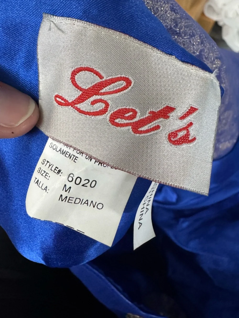 Royal Blue Gold Lace Fit & Flare Party Dress - Size M - Picture 2 of 9